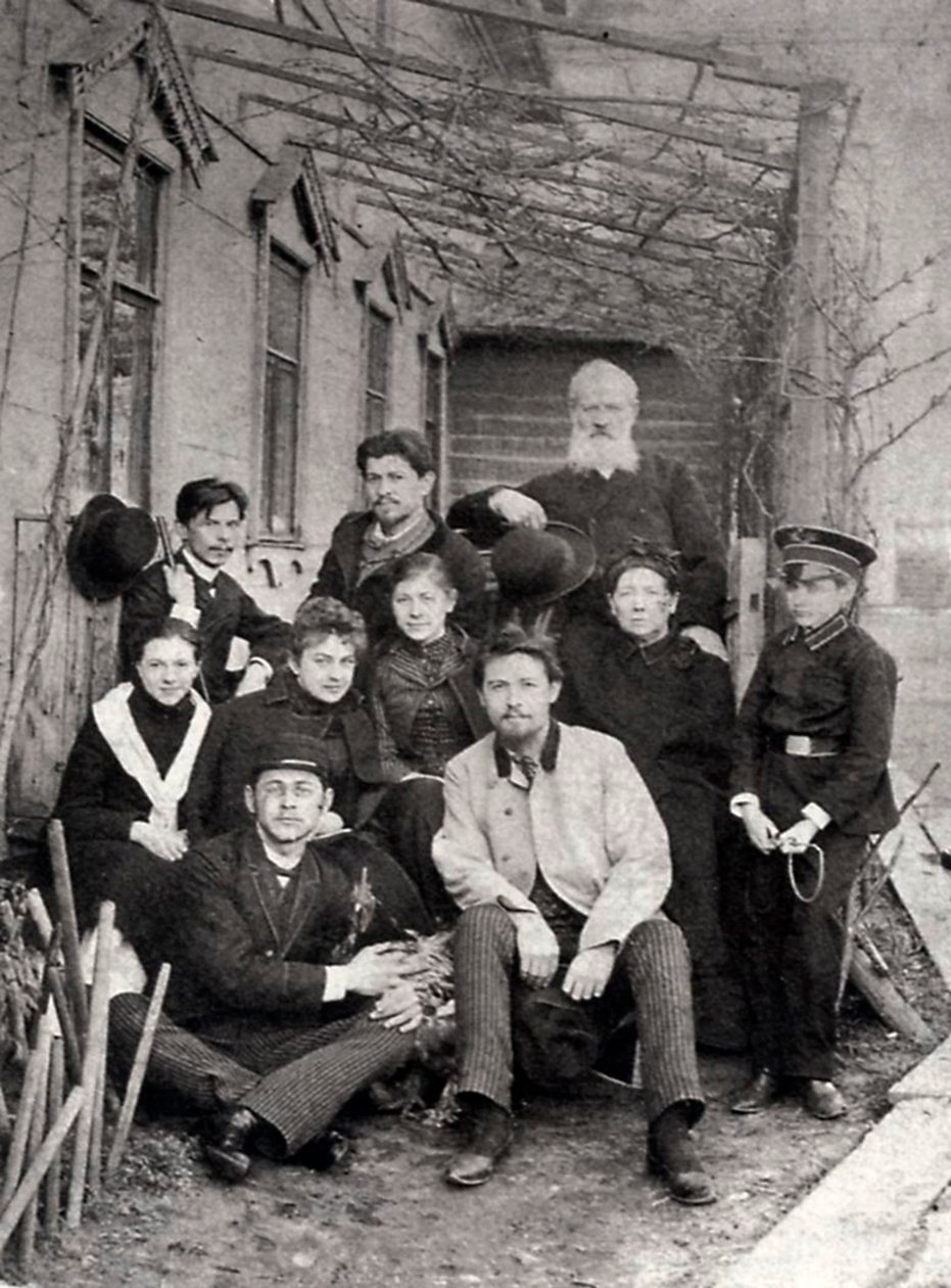 Den ryske författaren Anton Tjechov med familj och vänner, 1890 av Unbekannt