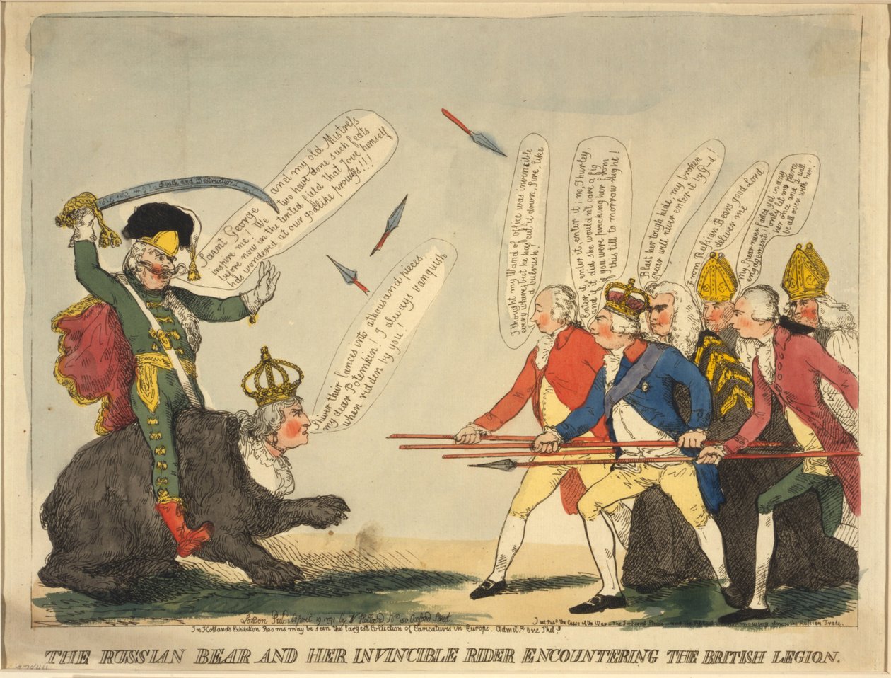 Rysk björn och hennes oövervinnelige ryttare, 1791 av Unbekannt