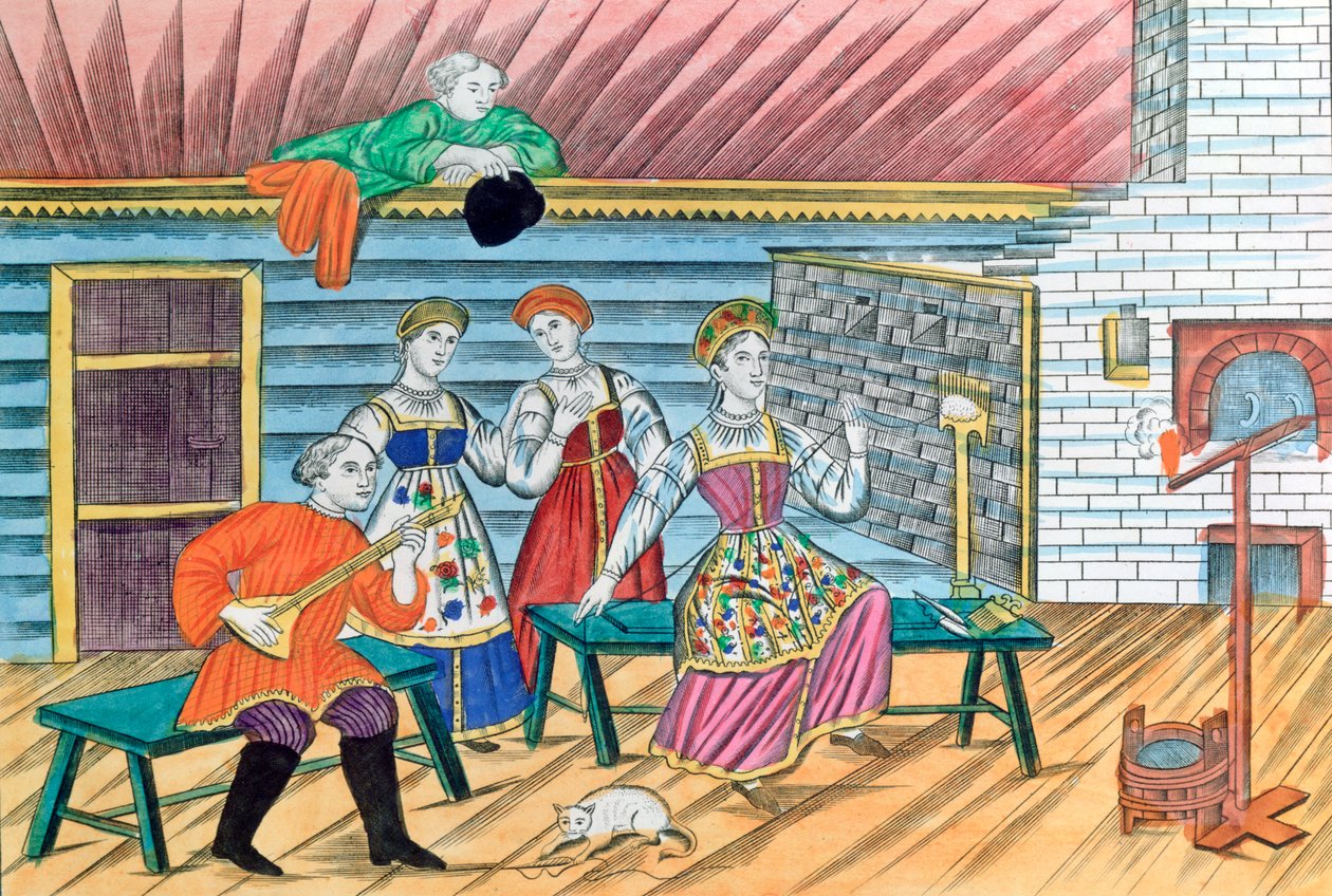 Rysk interiörscen, 1856 av Unbekannt