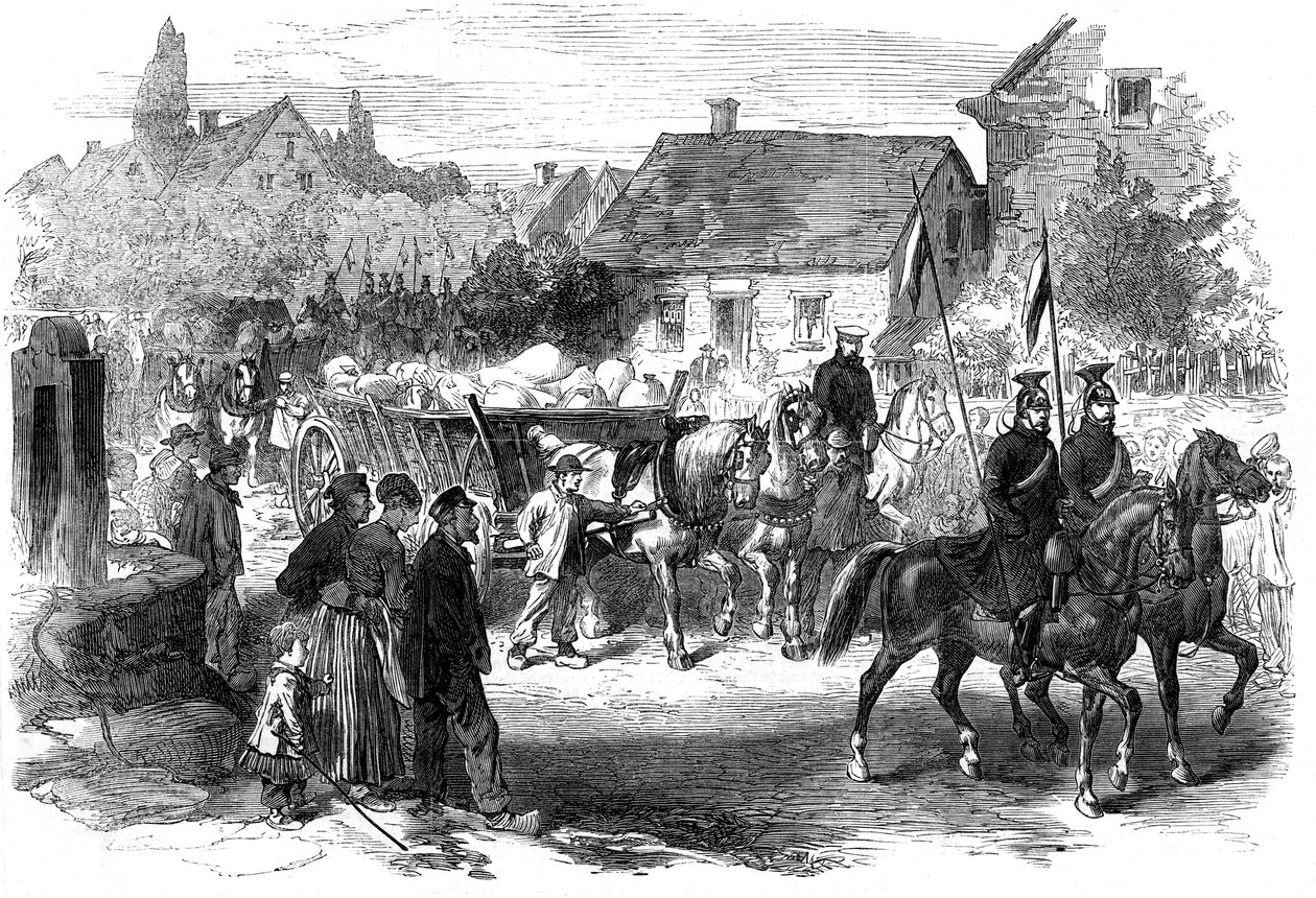 Ryska lanseringar som tar in proviant, 1870 av Unbekannt