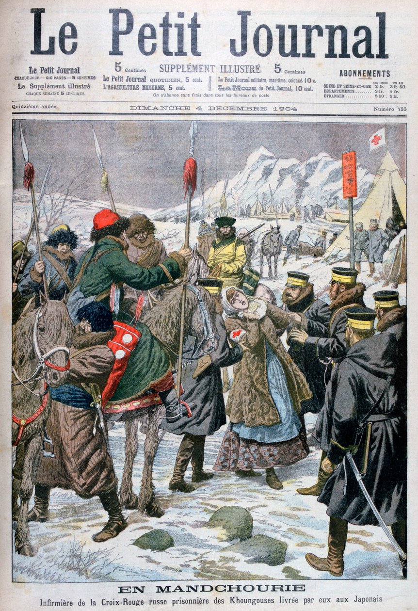Rysk sjuksköterska som togs till fånga av manchus och överlämnades till japanerna, Manchuriet, 1904 av Unbekannt