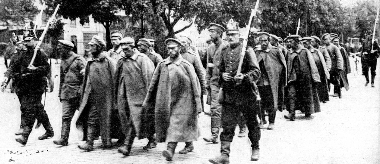 Ryska fångar, Östpreussen, första världskriget, 1914 av Unbekannt