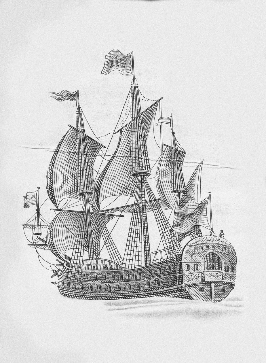 Ryska linjens skepp Poltava 1712 av Unbekannt