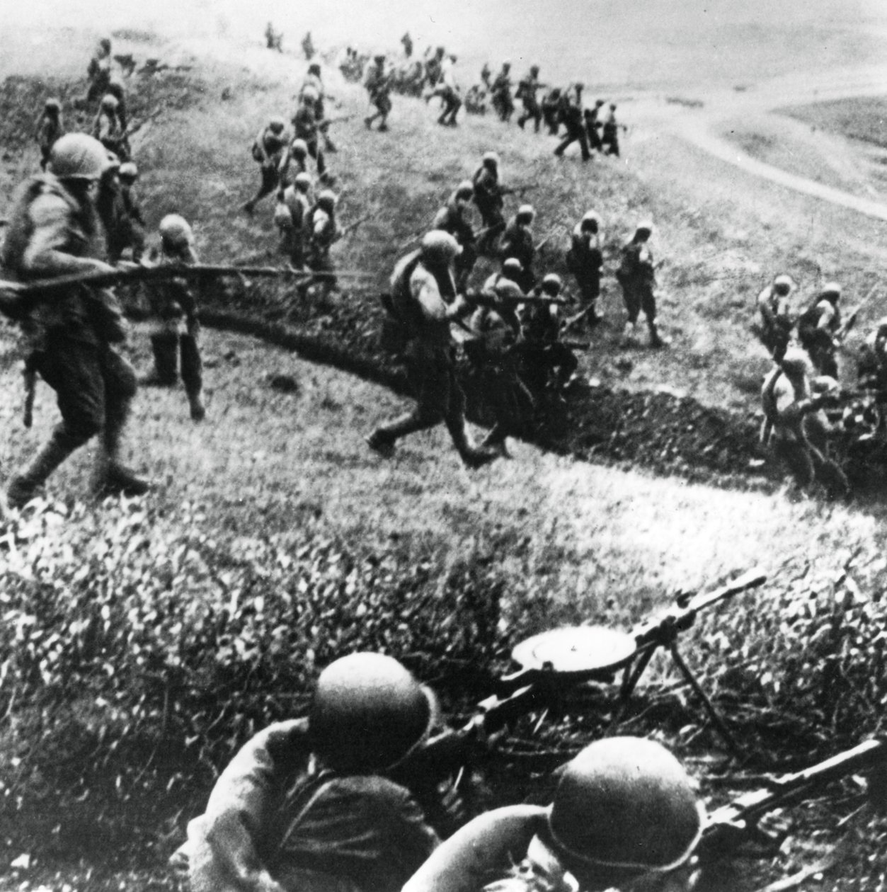Ryska trupper på motattacken, Mozdok-regionen, norra Kaukasus, september 1942 av Unbekannt