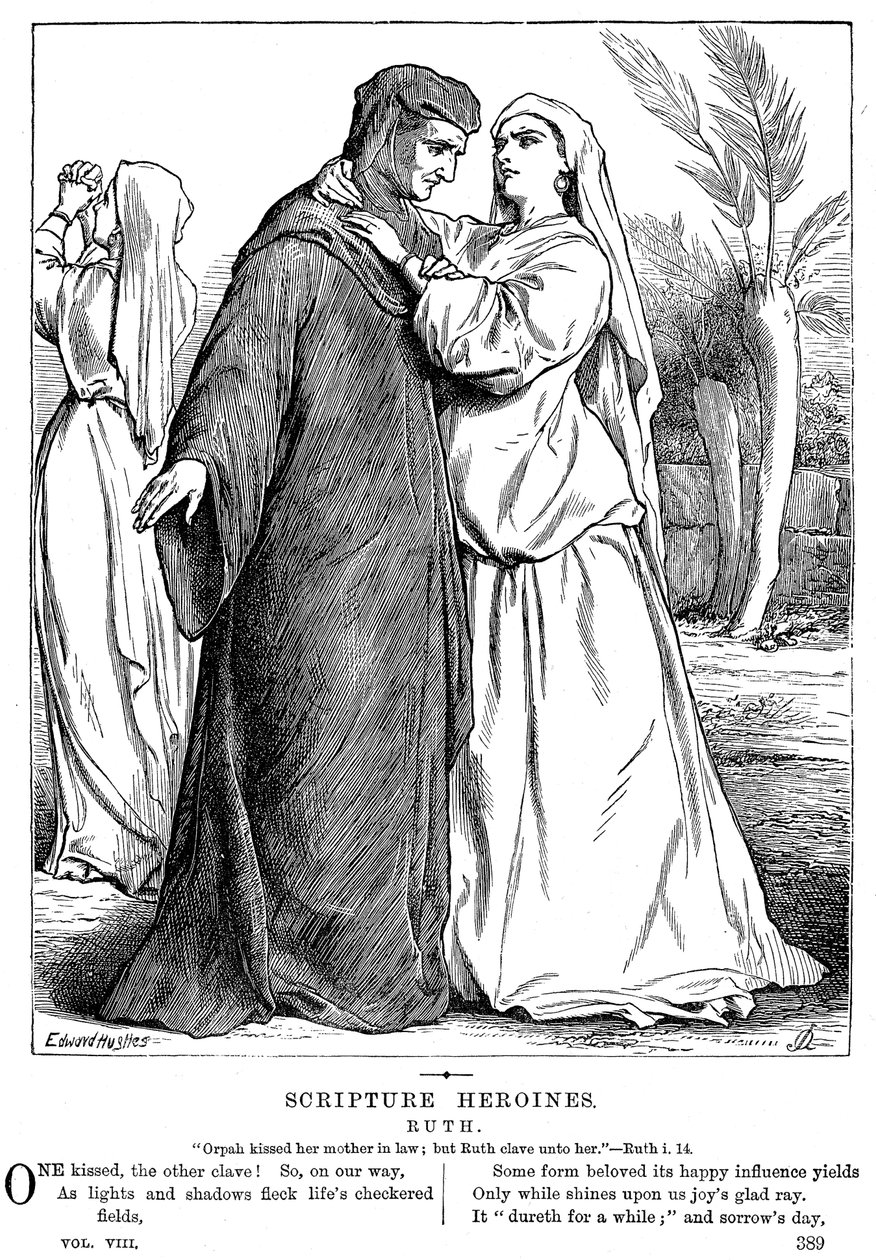 Ruth omfamnar sin svärmor, 1873 av Unbekannt