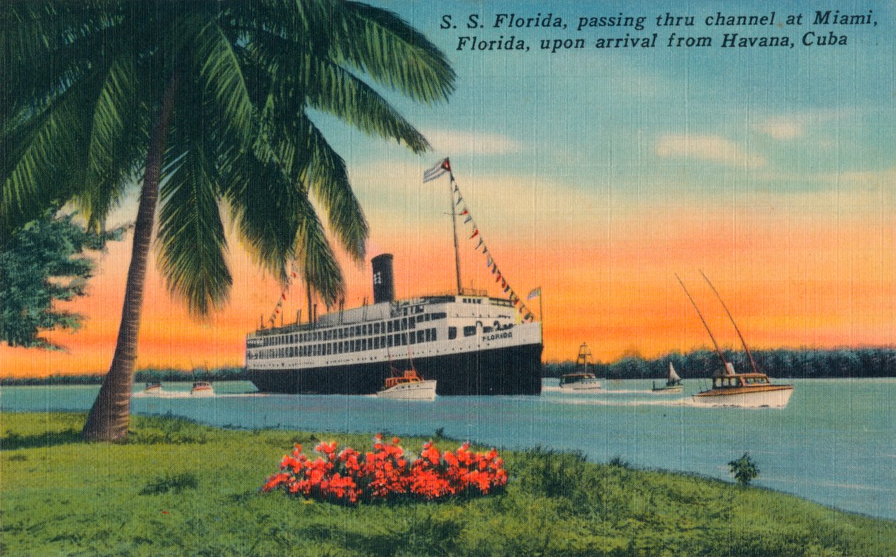 SS Florida, Miami, Florida, vid ankomst från Havanna, Kuba, c1931 av Unbekannt