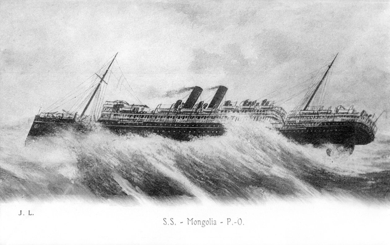 SS Mongoliet i tung sjö, c1903-c1917 av Unbekannt