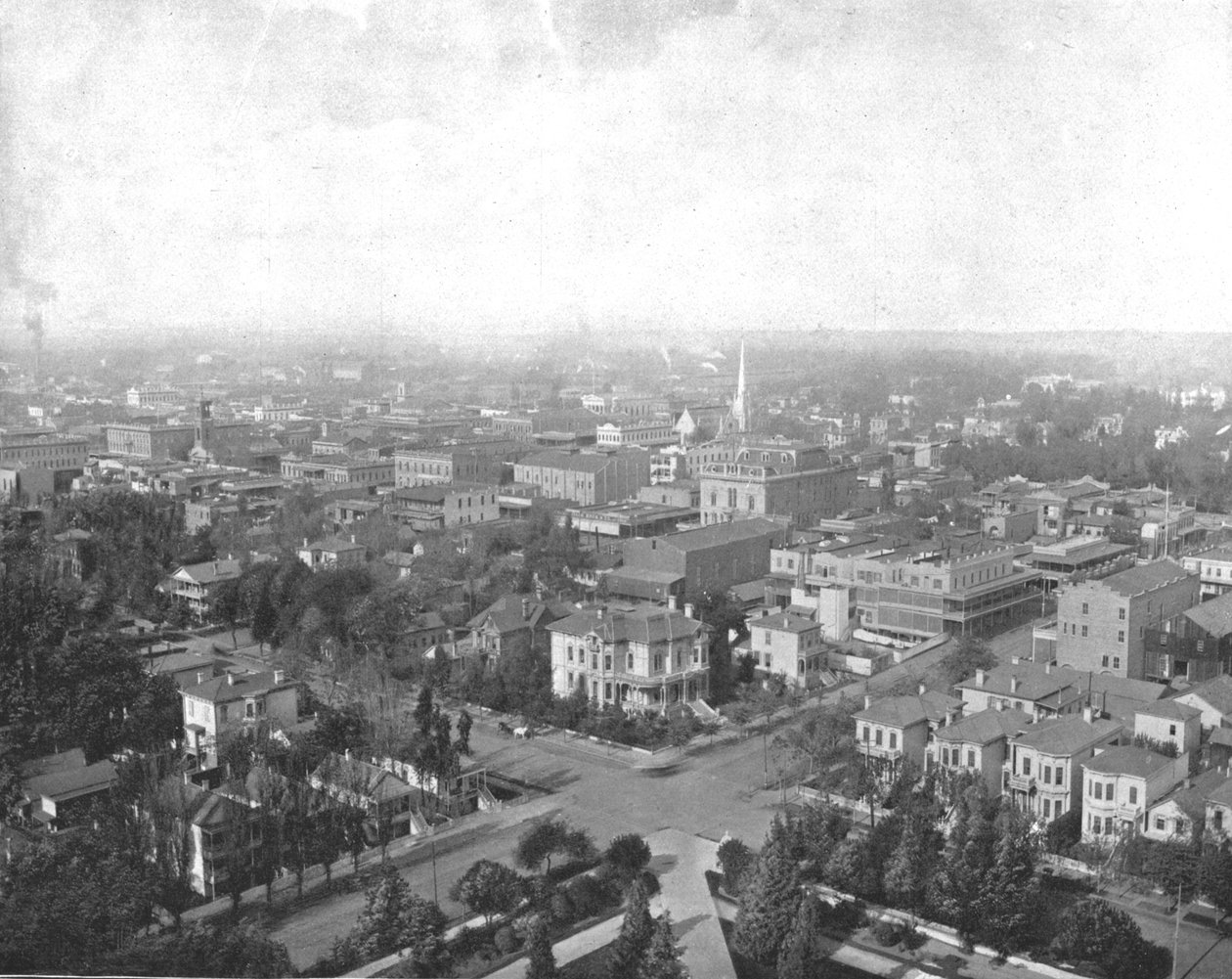 Sacramento, Kalifornien, från Dome of the Capitol, USA, c1900. av Unbekannt