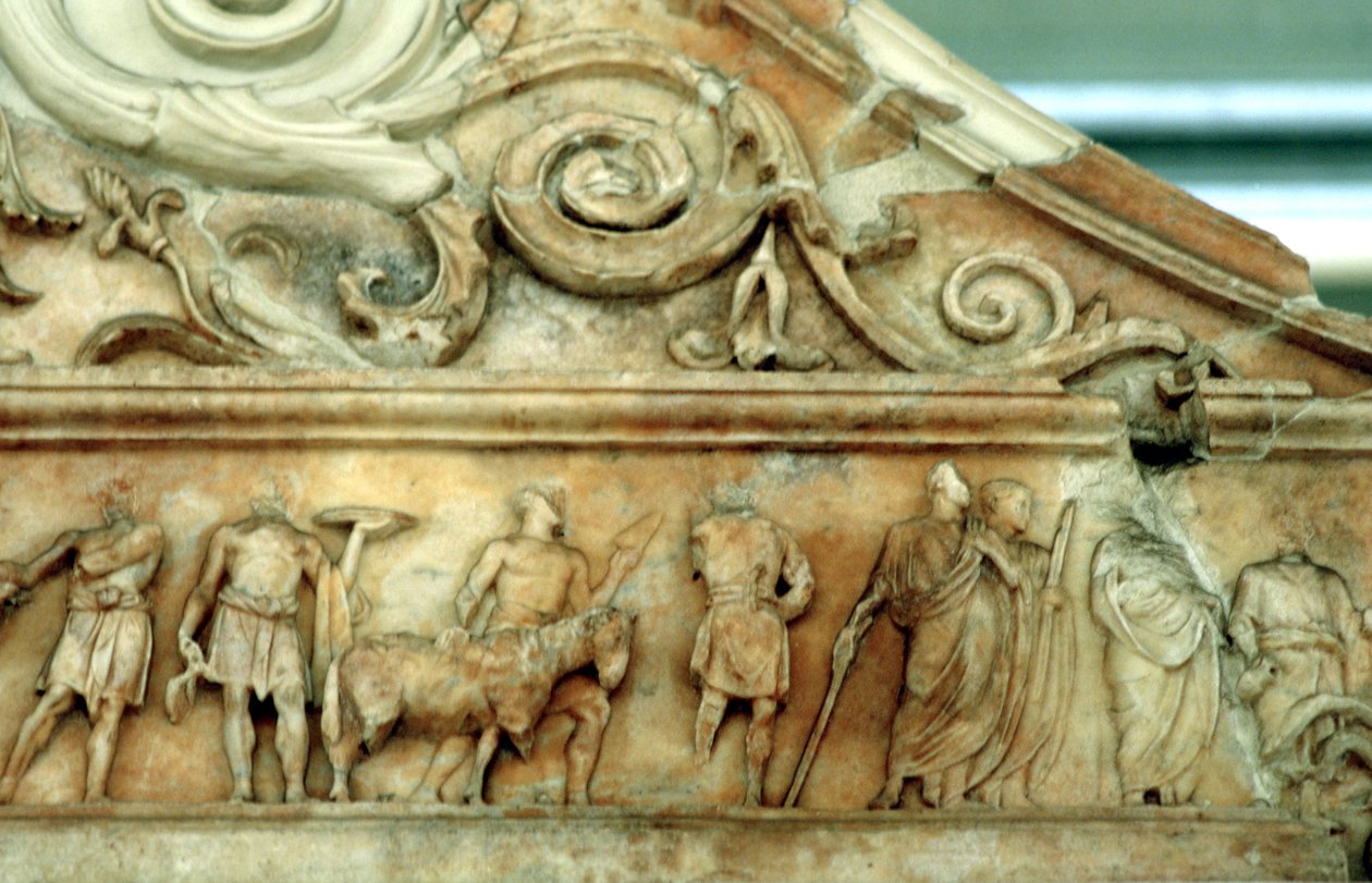 Offerscen från Ara Pacis, Rom, 9 f.Kr av Unbekannt