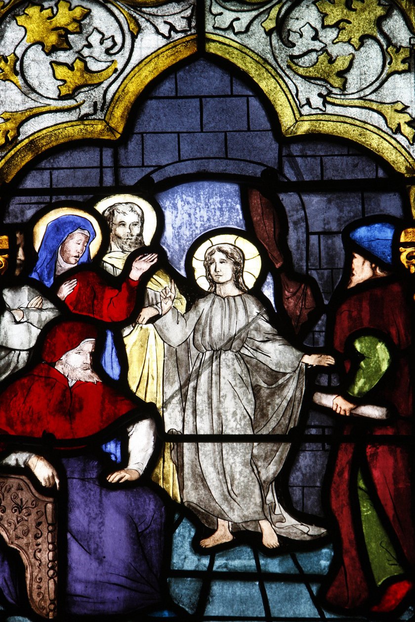 Saint-Corentin (Saint Corentin) katedral, Quimper Målat glas: Jesus och lagläkarna, Quimper, Frankrike av Unbekannt
