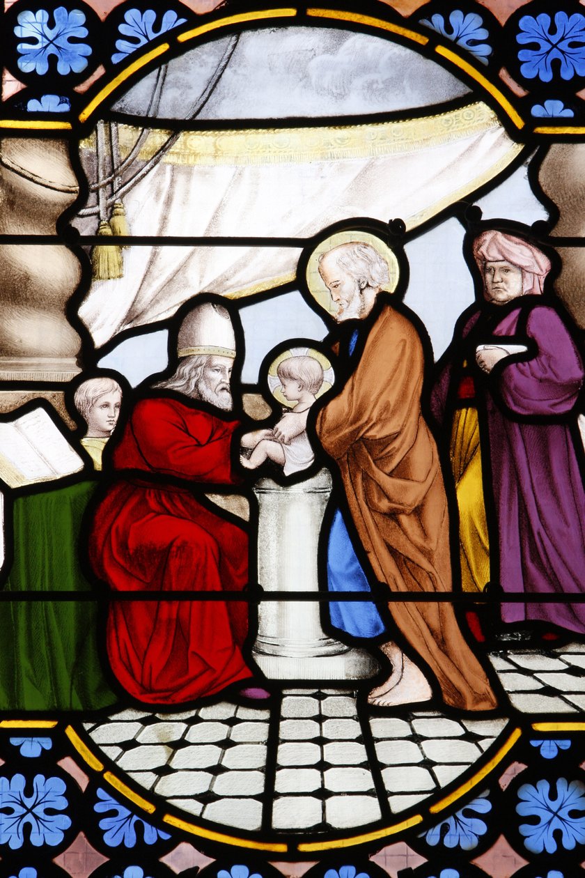 Saint-Corentin (Saint Corentin) katedral, Quimper Målat glas: Jesu omskärelse, Quimper, Frankrike av Unbekannt