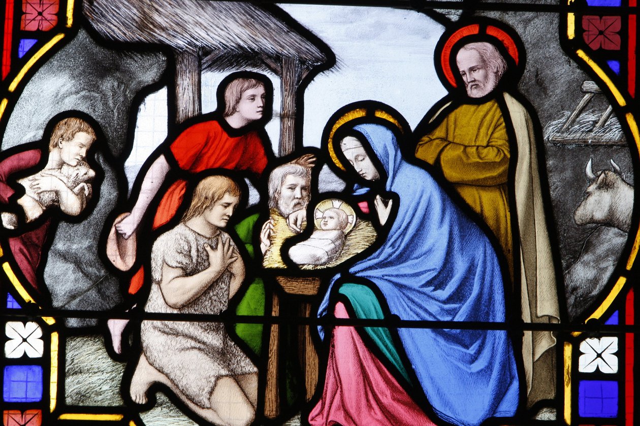 Saint-Corentin (Saint Corentin) katedral, Quimper Målat glas: herdar tillbedjan, Quimper, Frankrike av Unbekannt