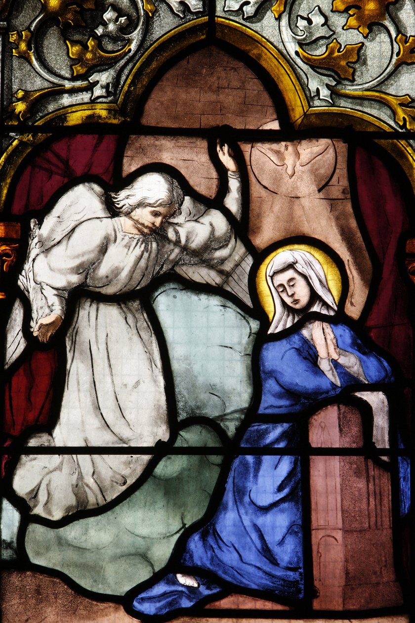 Saint-Corentin (Saint Corentin) katedral, Quimper Målat glas: bebådelsen, Quimper, Frankrike av Unbekannt