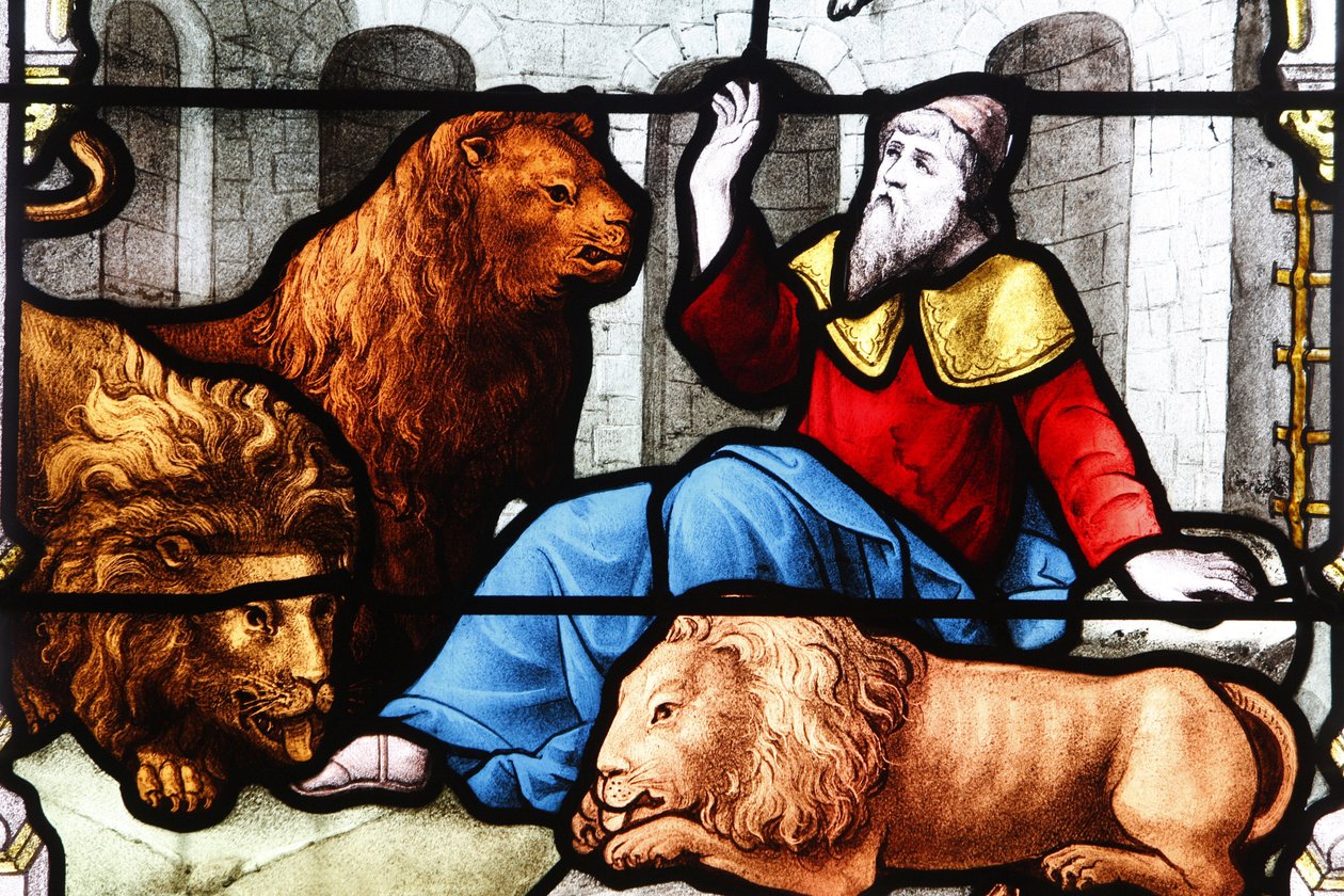 Saint Aignan ChurchDaniel i lejonets håla, Chartres, Frankrike av Unbekannt