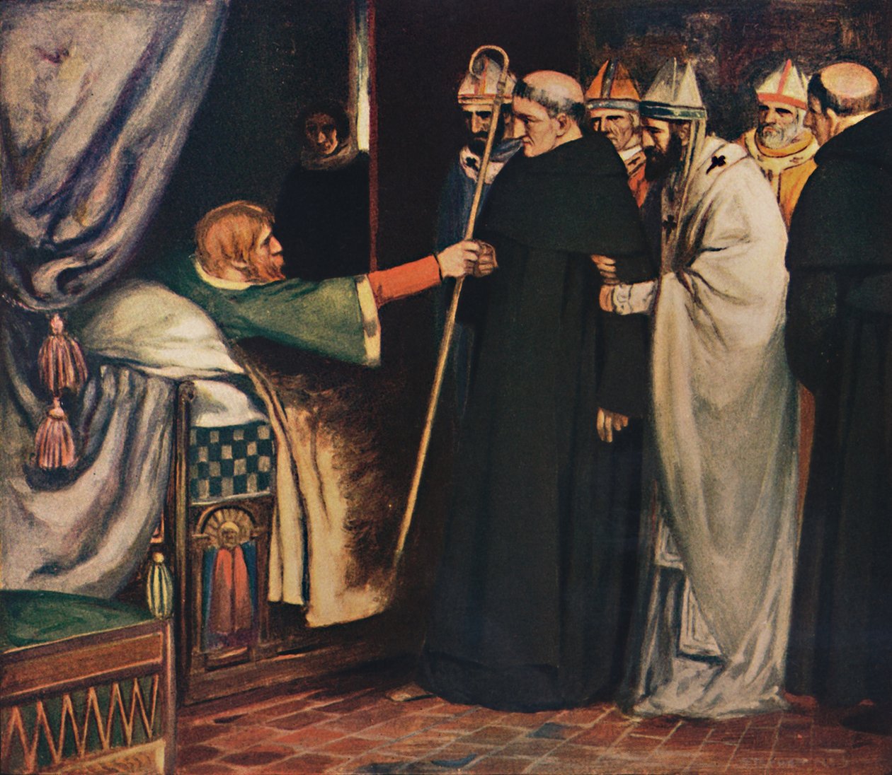 Saint Anselm vägrar ärkebiskopsrådet, 1912 av Unbekannt