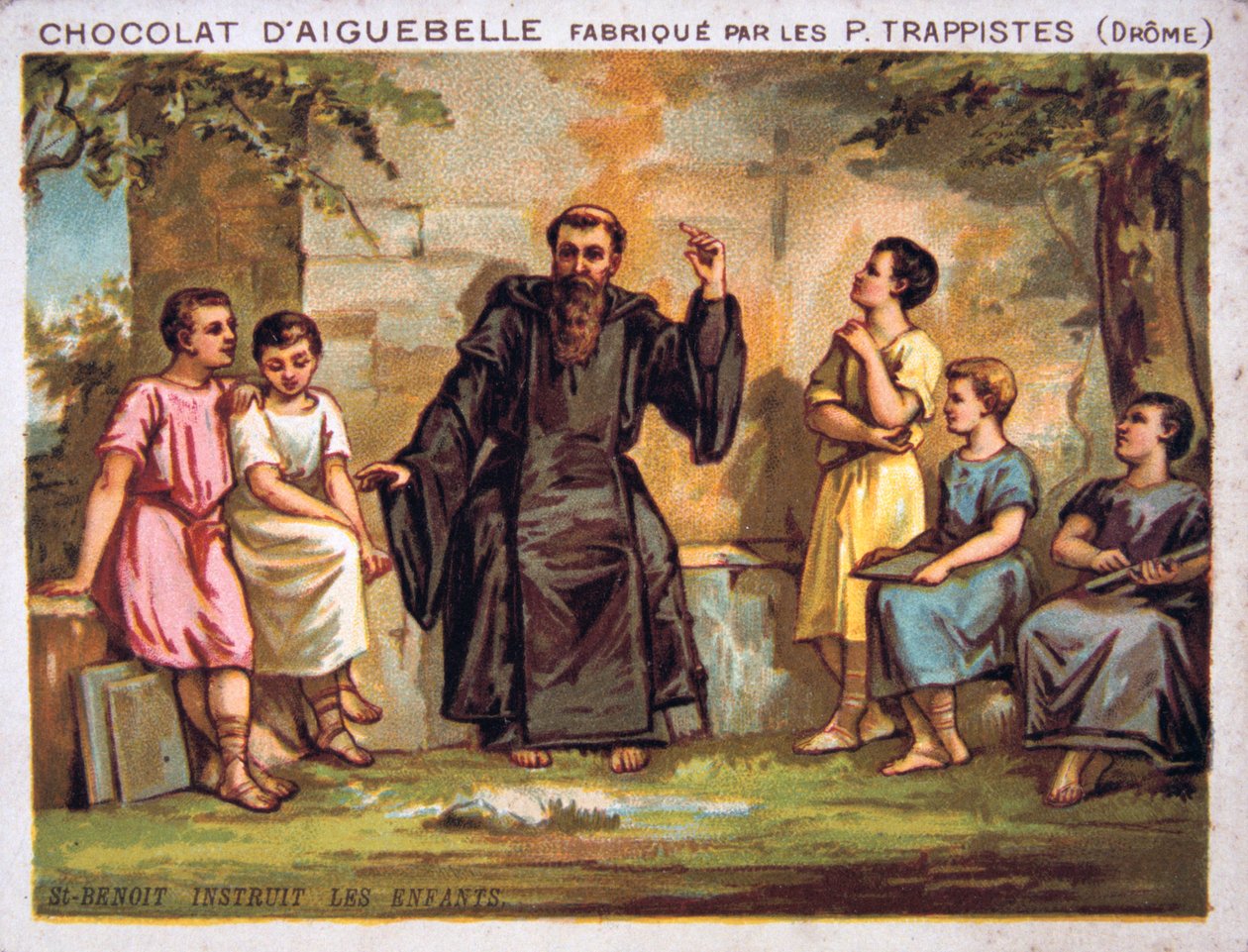 Saint Benoit instruerar barnen, 1800-talet av Unbekannt