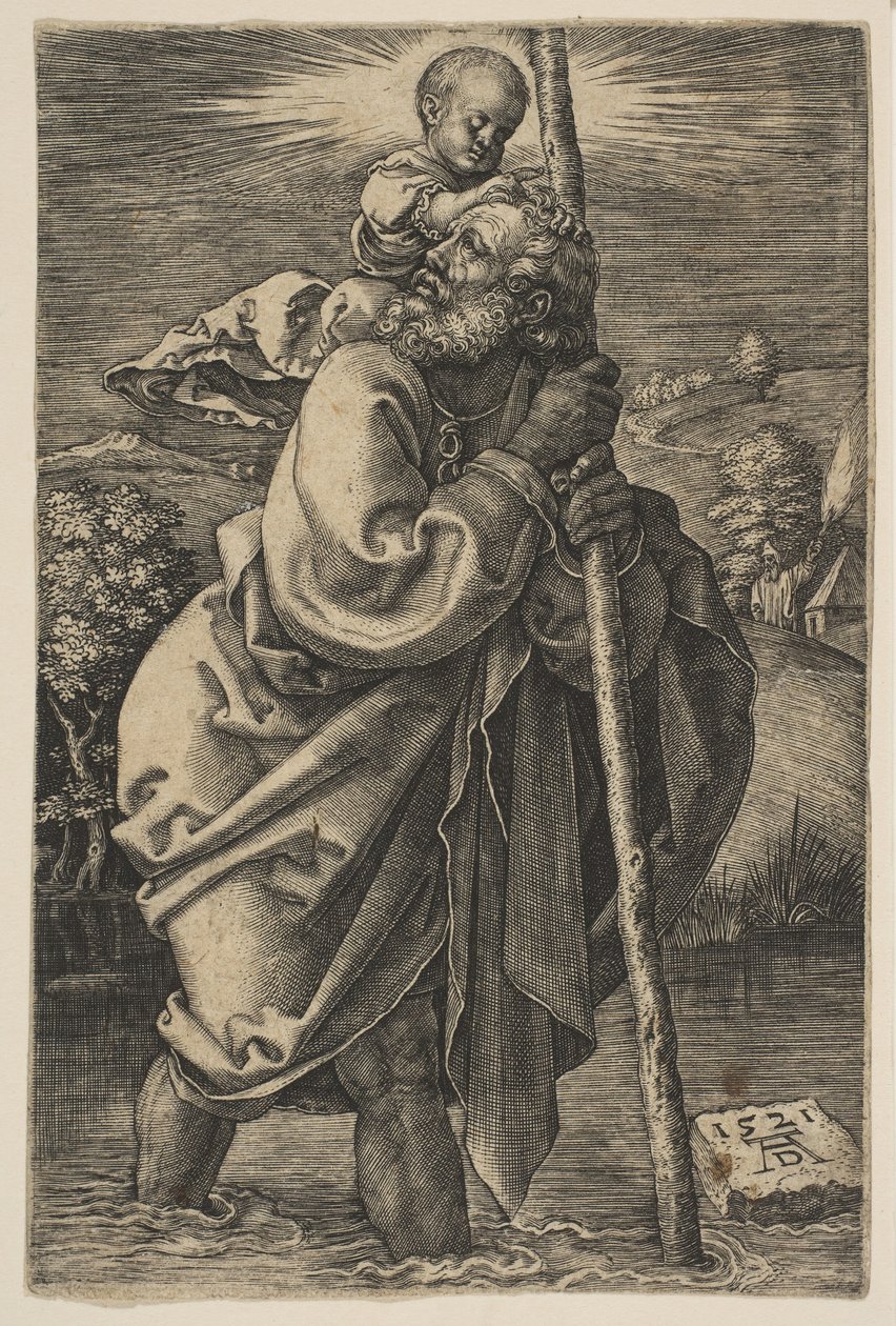 Saint Christopher Facing Left copy.n.d. av Unbekannt
