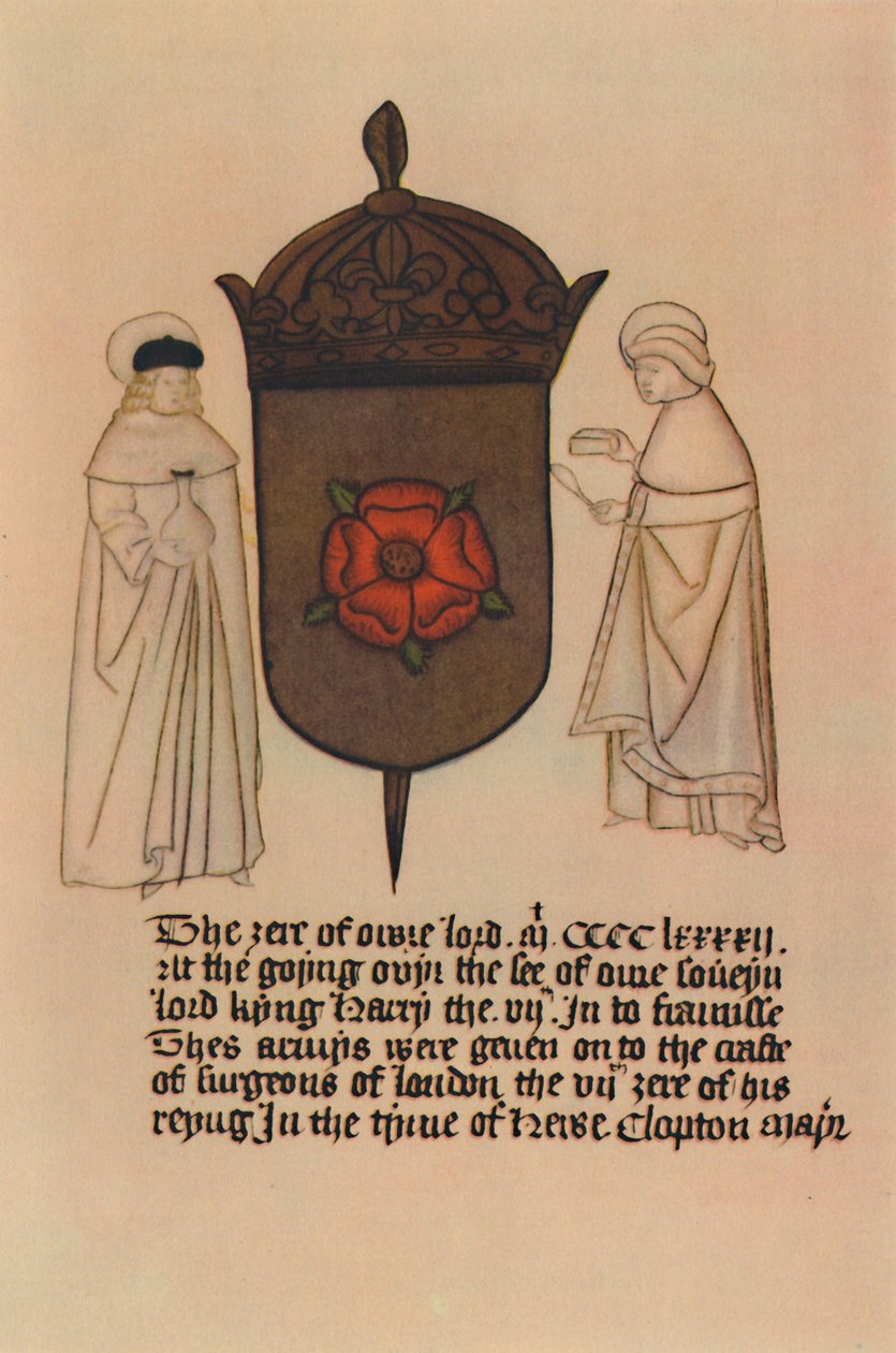 Saint Cosimo och Saint Damian, skyddshelgon för frisörkirurgerna, 1400-talet, 1948. av Unbekannt
