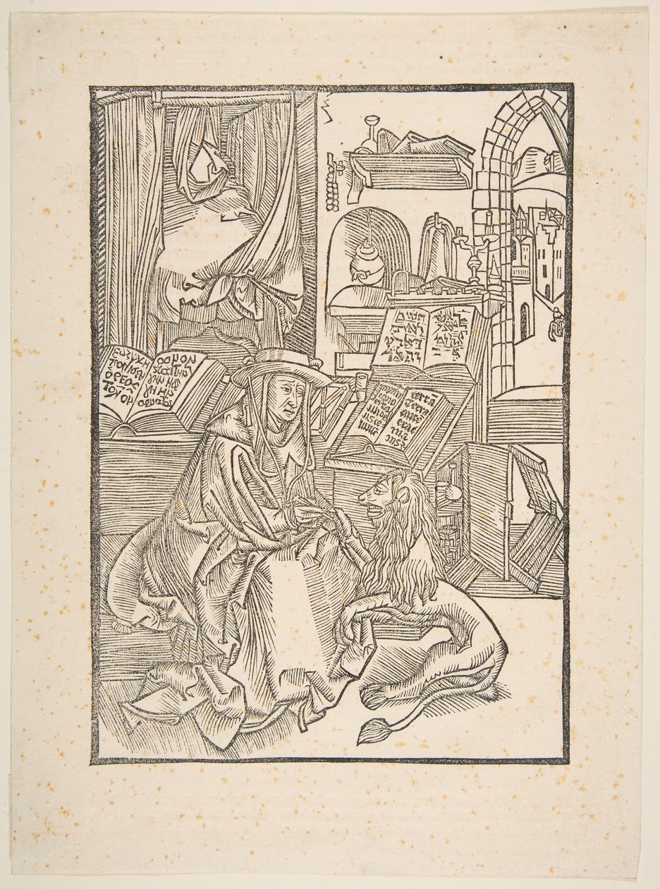 Saint Jerome extraherar en tagg ur lejonfoten, Lyon, 1508 kopia.n.d. av Unbekannt