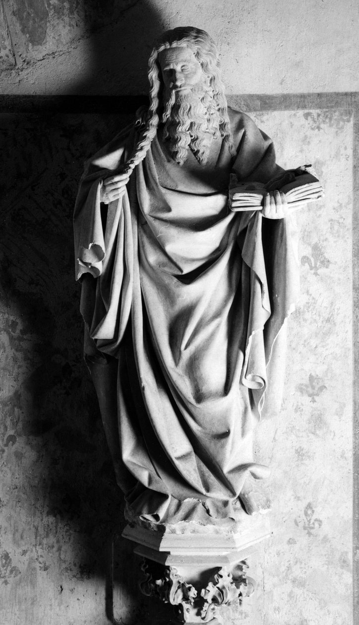 St John the Baptist-skulptur tillskriven Johannes av Huerta (1414-1461). 1448 Dim. 130 cm Church of the Collegial Saint John the Baptist of Rover in Plain (Cote d