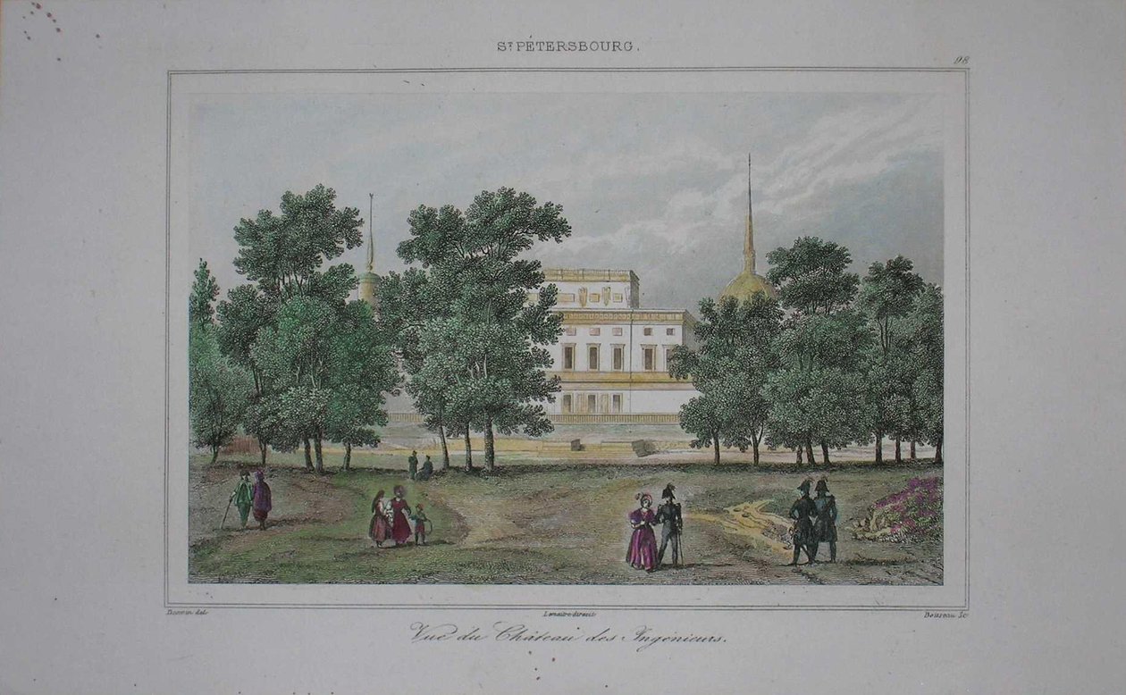 Sankt Mikaels slott i Sankt Petersburg, tidigt 1800-tal. av Unbekannt