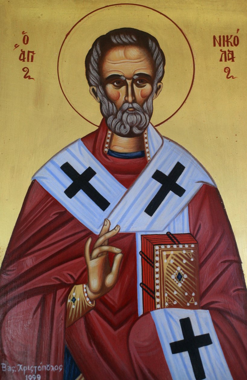 Saint Nicholas grekisk ortodox ikon Grekland av Unbekannt