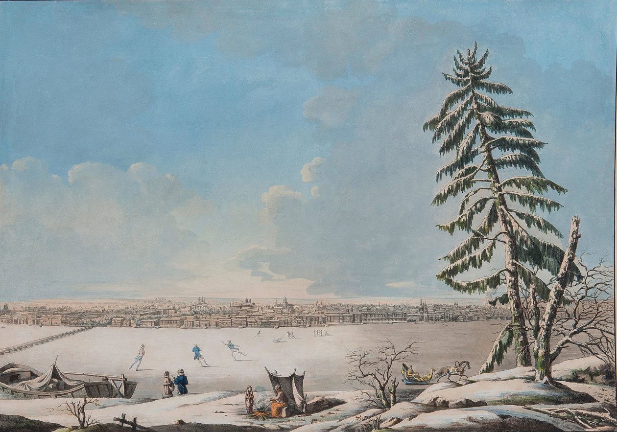 Sankt Petersburg: Utsikt över floden Neva, tidigt 1800-tal av Unbekannt