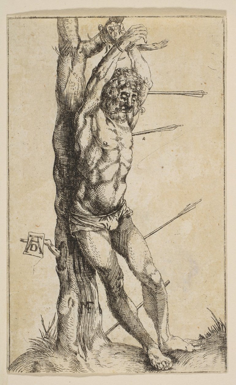 Saint Sebastian Tied to a Tree omvänd kopia.n.d. av Unbekannt