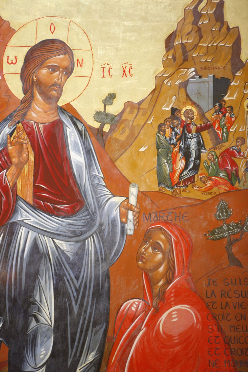 Sainte Marthe de Tarascon klosterLazarus uppståndelse av Jean-Marie Vien av Unbekannt