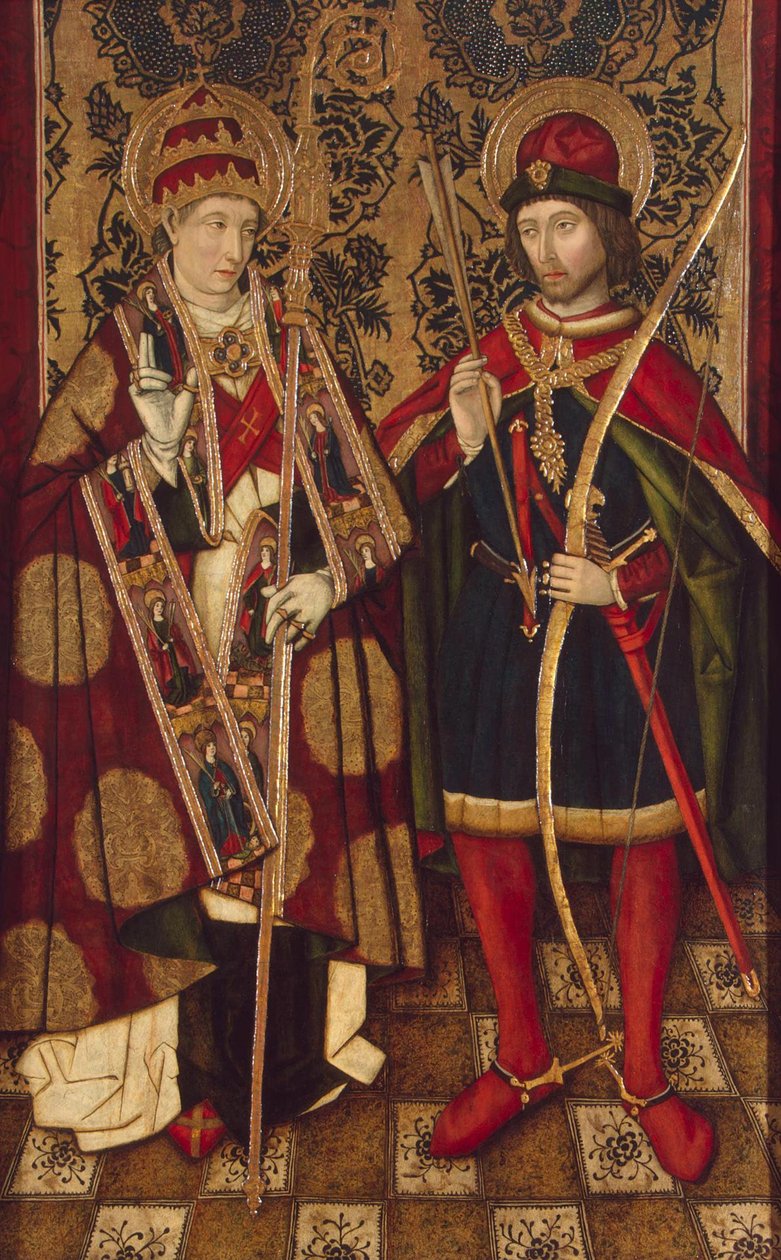 De heliga Fabian och Sebastian, 1475-1499 av Unbekannt