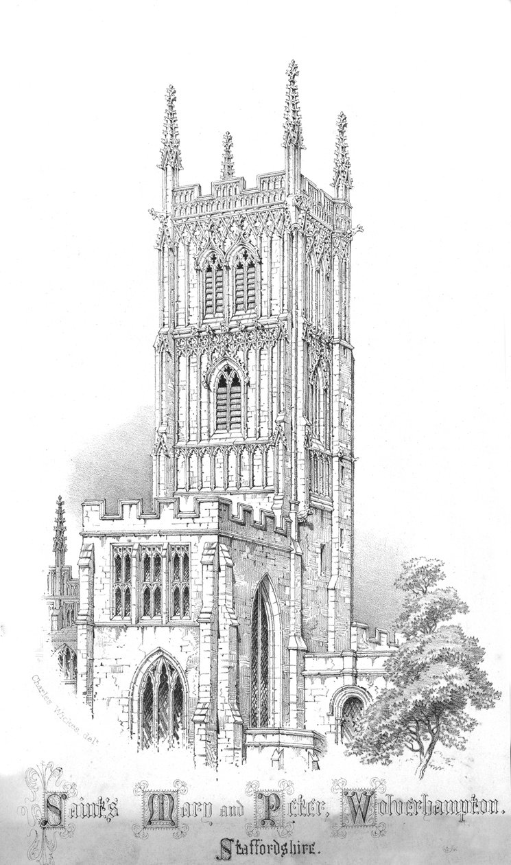Saints Mary and Peter, Wolverhampton. Staffordshire, ca 1850-talet av Unbekannt