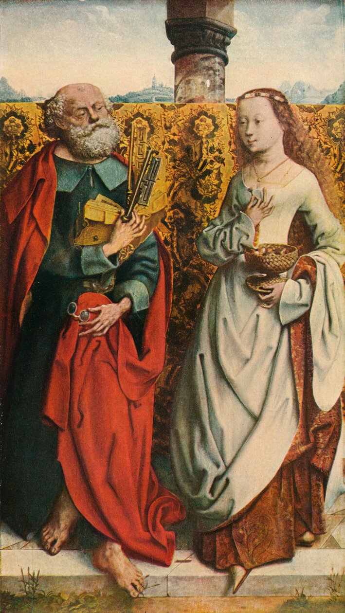 Saints Peter och Dorothy, c1505, 1909 av Unbekannt