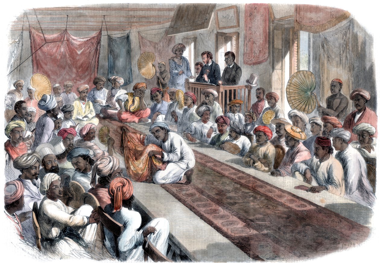 Försäljning i Calcutta av värdefulla statliga presenter och Lucknow-juveler, 1860 av Unbekannt