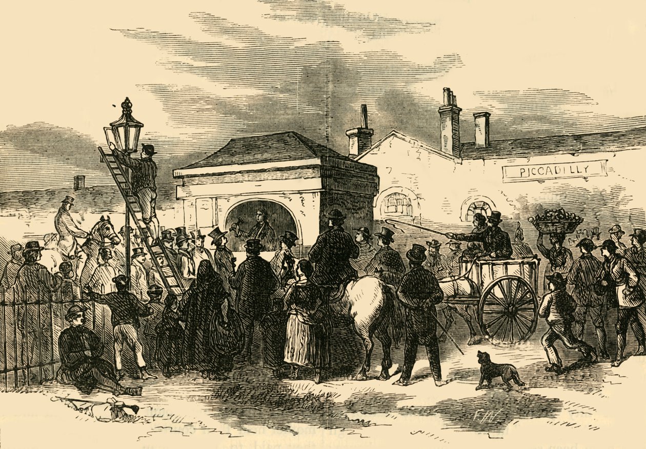 Försäljning av Hyde Park Turnpike, c1876. av Unbekannt
