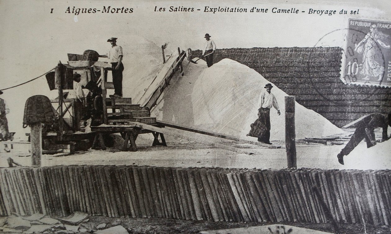 Saltworks, Camargue, Aigues-Mortes, Provence, Frankrike (s/v foto) av Unbekannt