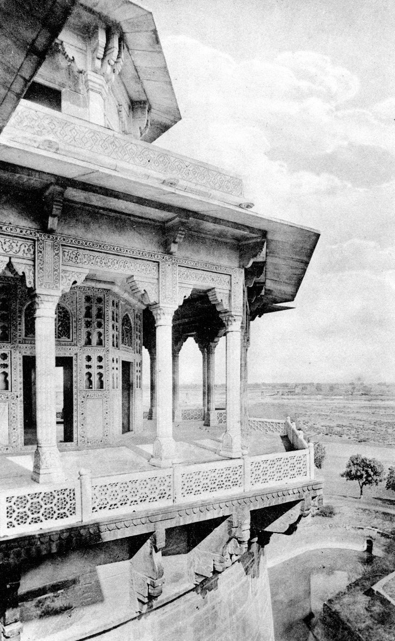 Samman Burj balkong vid Agra Fort, 1900-talet av Unbekannt