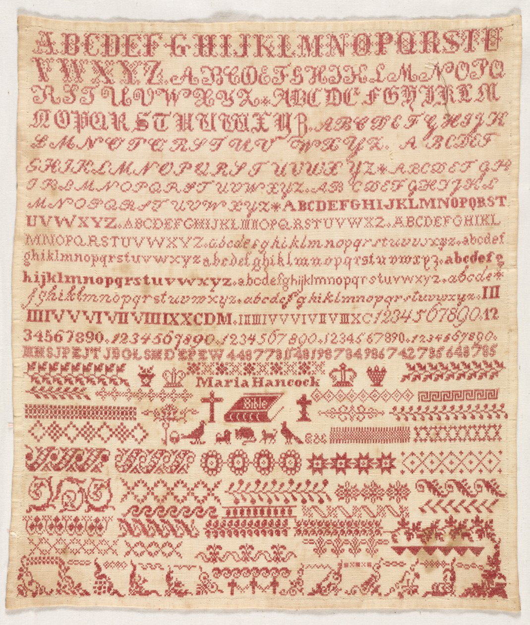 Sampler, 1800-tal. av Unbekannt