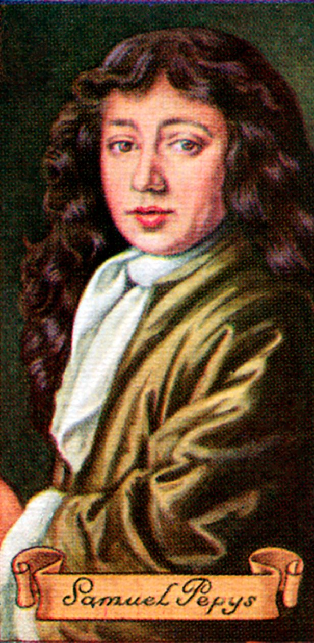 Samuel Pepys, hämtat från en serie cigarettkort, 1935 av Unbekannt