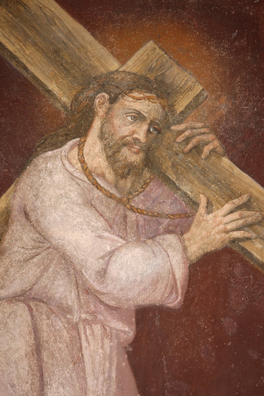 San Jeronimos kyrka. Jesus bär sitt kors Madrid Spanien av Unbekannt