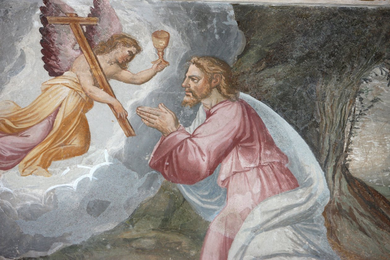 San Jeronimos kyrka. Jesus ber i Getsemane trädgård på Oljeberget Madrid Spanien av Unbekannt