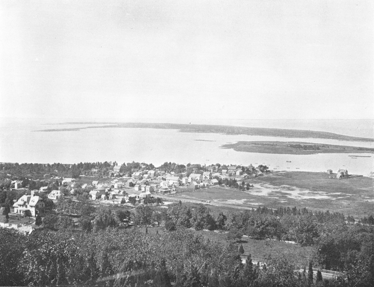 Sandy Hook, från Highland Light, New Jersey, USA, c1900. av Unbekannt