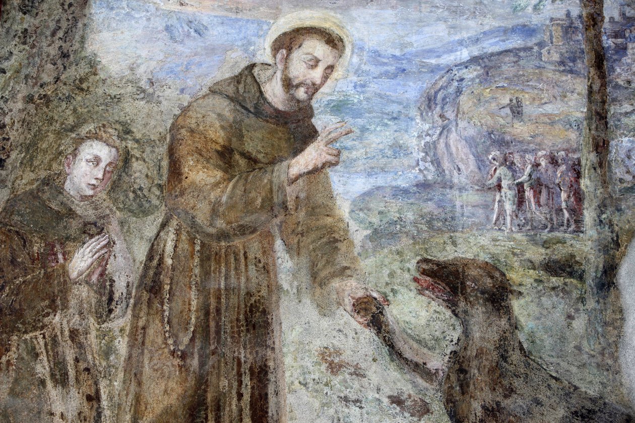 Santa Chiara kloster, Neapel Fresco detalj: SFrancesco, Neapel, Italien av Unbekannt