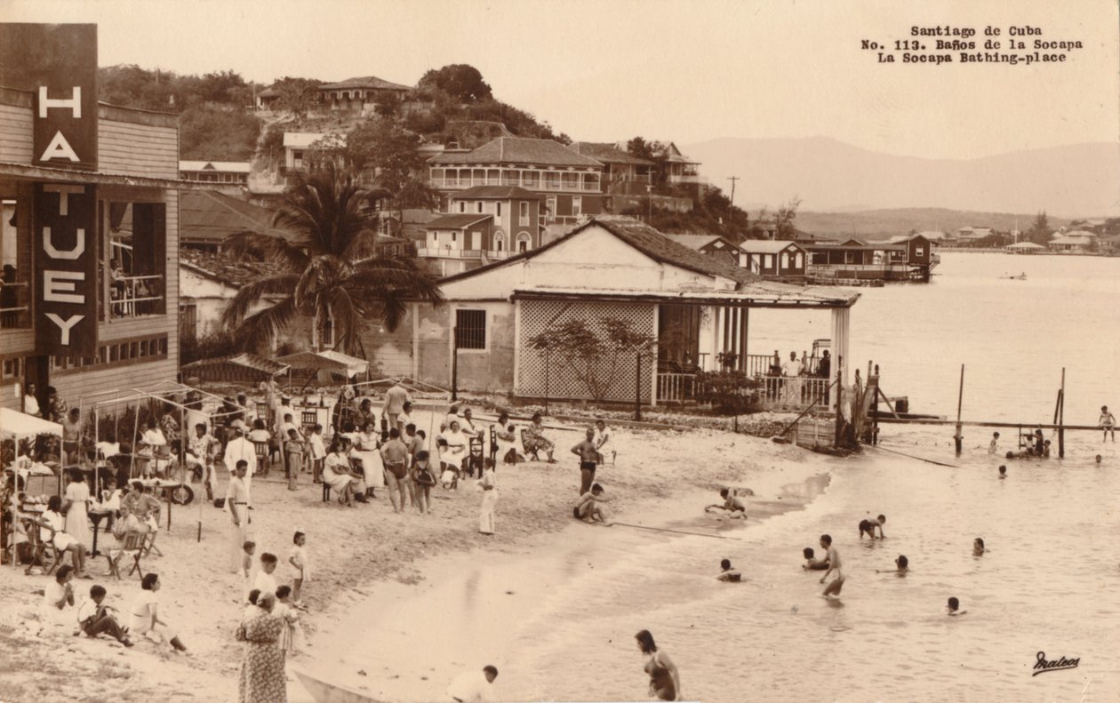 Santiago de Cuba. La Socapa badplats, Kuba, ca 1900-talet av Unbekannt