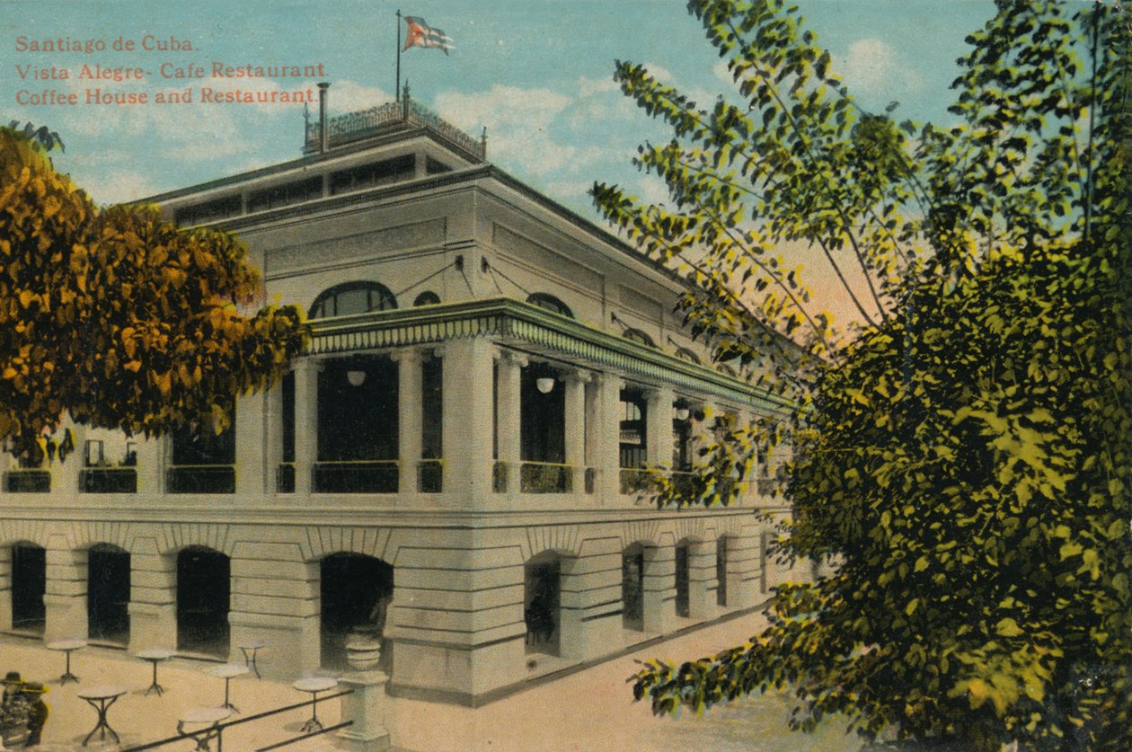 Santiago de Cuba. Vista Alegre - Caférestaurang. Kafé och restaurang, c1910 av Unbekannt