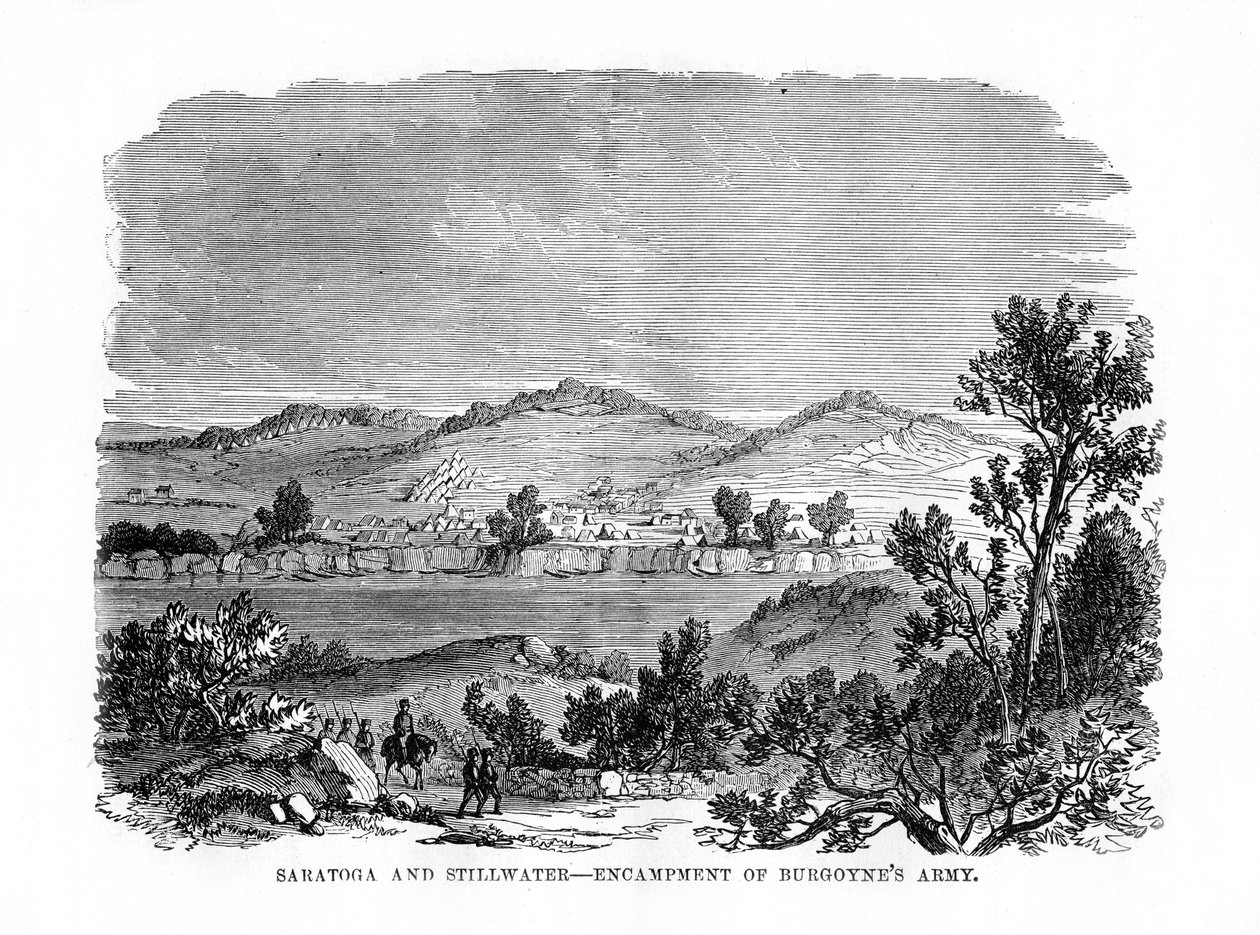 Saratoga och Stillwater, Burgoynes armés läger, 1777, 1872 av Unbekannt