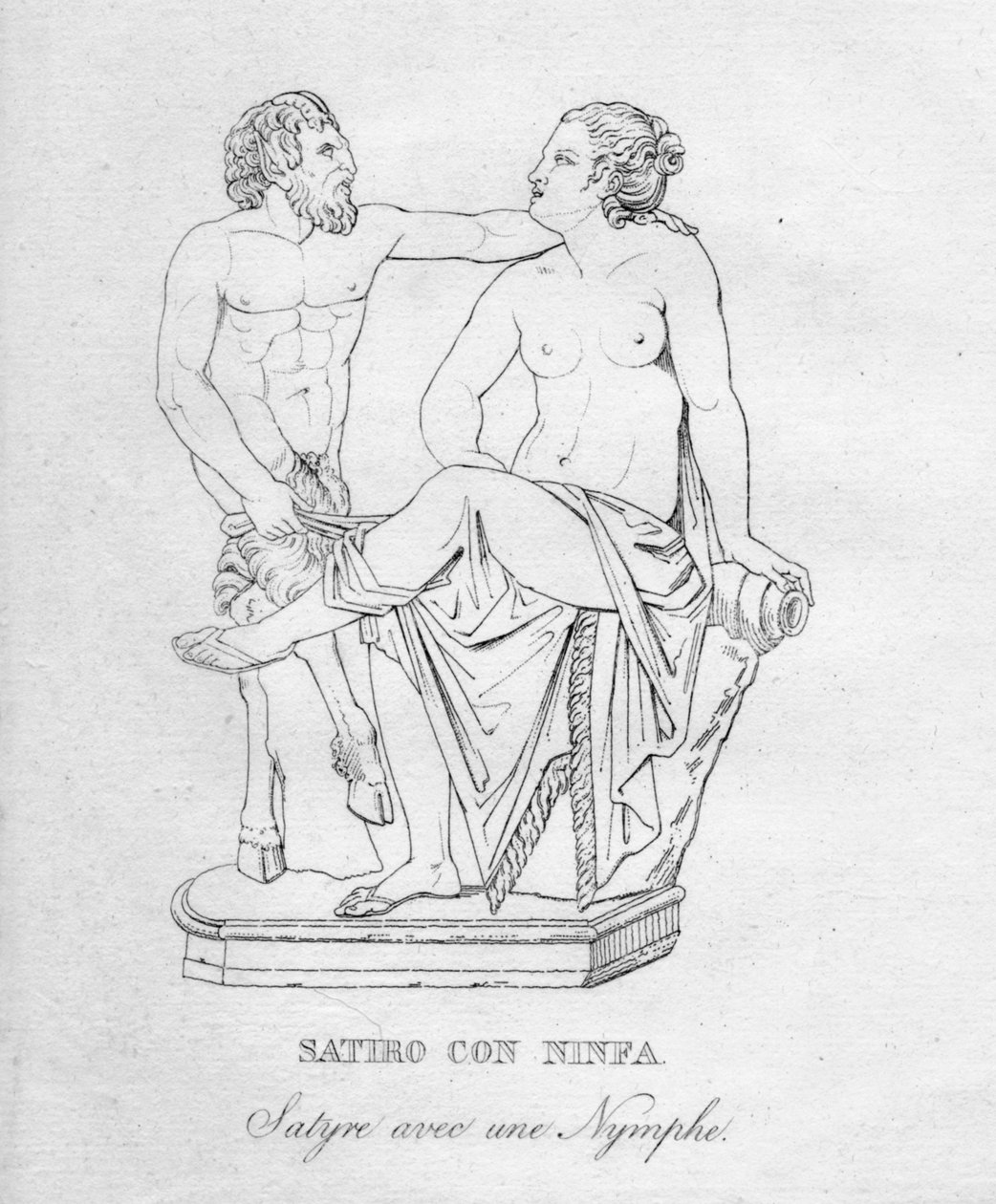 Satiro Con Ninfa Satyr med en nymf, c1850 av Unbekannt