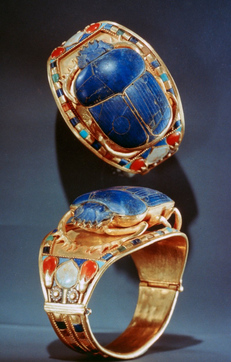 Scarab armband från Tutankhamons grav, 1300-talet f.Kr av Unbekannt