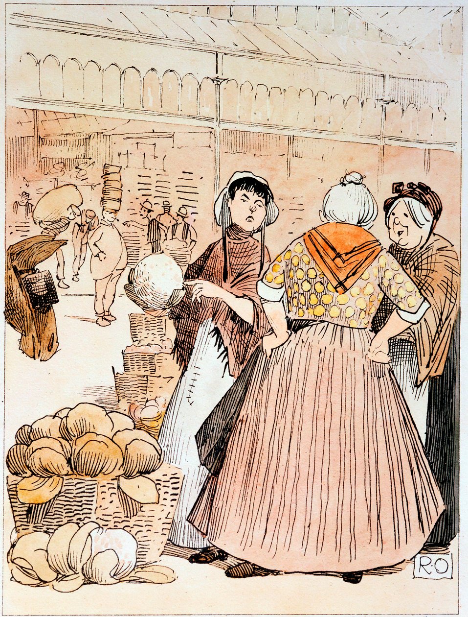 Scen på Covent Gardens frukt- och grönsaksmarknad, London, tidigt 1900-tal av Unbekannt