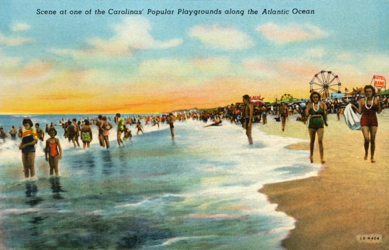 Scen på en av Carolinas populära lekplatser längs Atlanten, 1942. av Unbekannt
