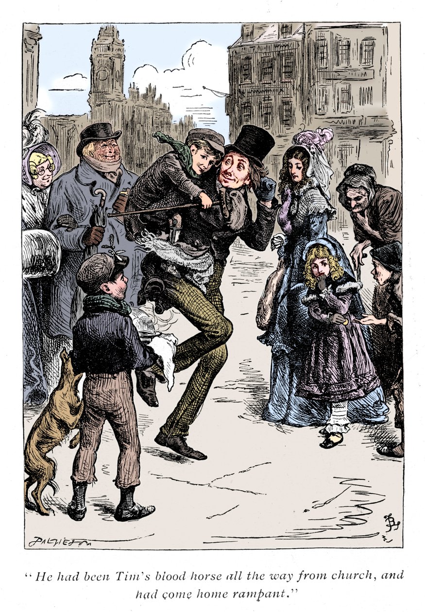 Scen från A Christmas Carol av Charles Dickens, 1843 av Unbekannt